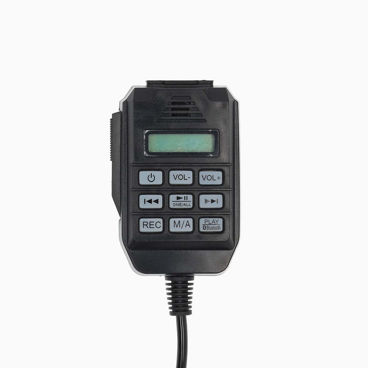 Megaphone | Maximum range: 1500 m | Maximum Volume control: 120 dB | Detachable Microphone | Built-in siren | Bluetooth® | Recording function | USB playback | Shoulder strap | Black / White