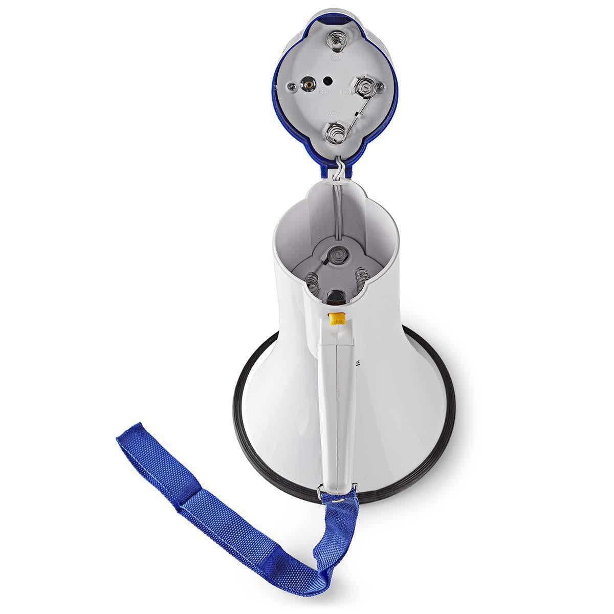 Megaphone | Maximum range: 250 m | Maximum volume control: 115 dB | Built-in microphone | Built-in siren | Recording function | Blue / White