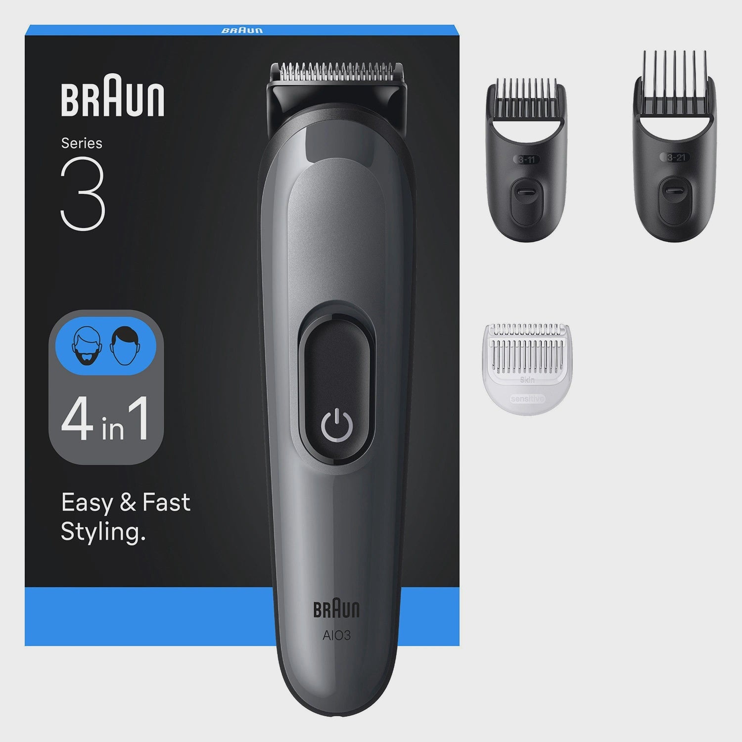 Men's 4-in-1 Grooming Kit with Ultra Sharp Blade