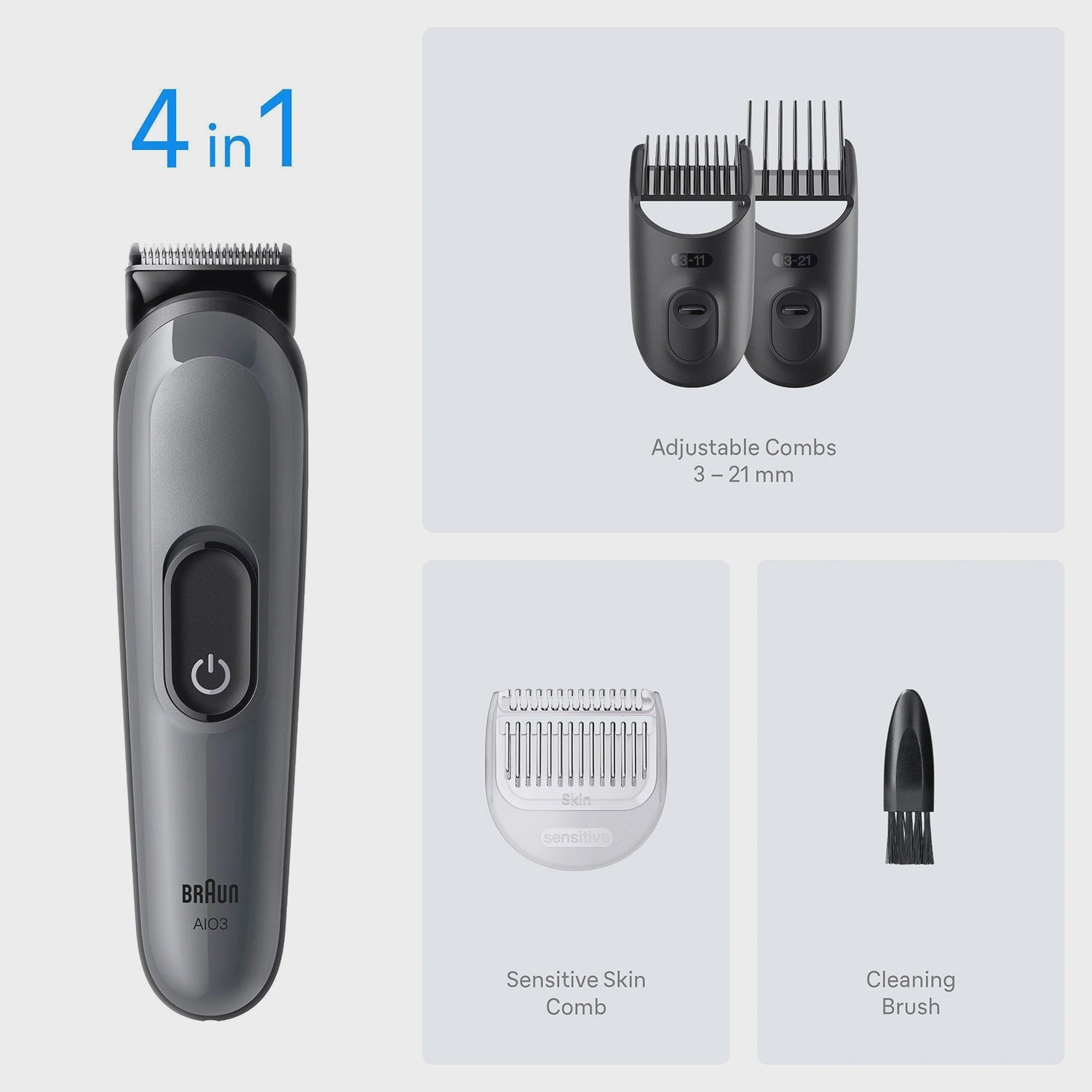 Men's 4-in-1 Grooming Kit with Ultra Sharp Blade