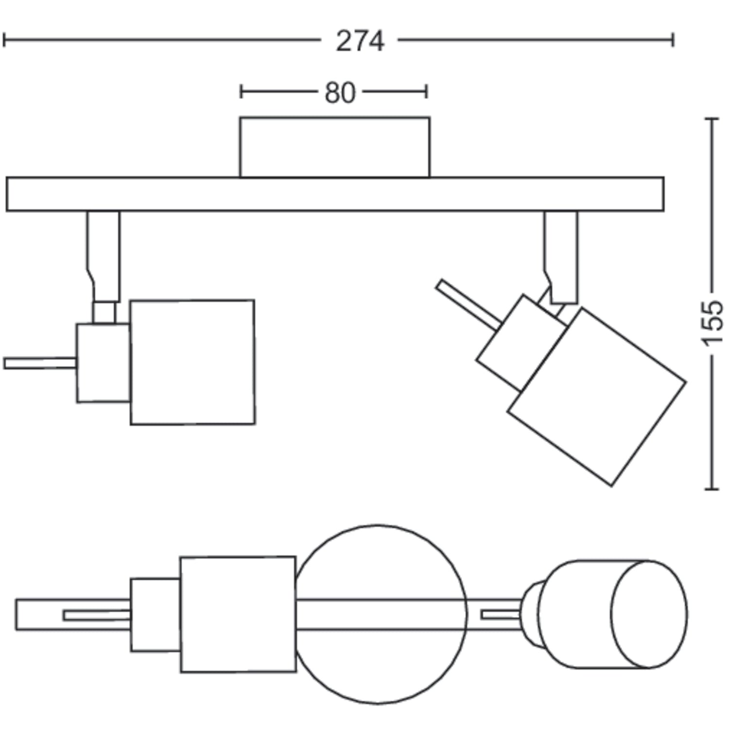 Meranti Spotlight 2 Spot Black