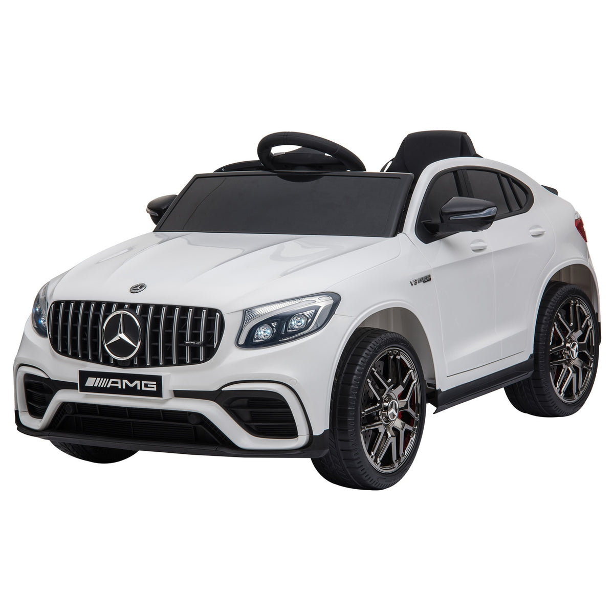 Mercedes-Benz Amg Gla45 Licensed Children'S Vehicle Electric Car With Remote Control, Mp3, Seat Belt, 37-60 Months, White