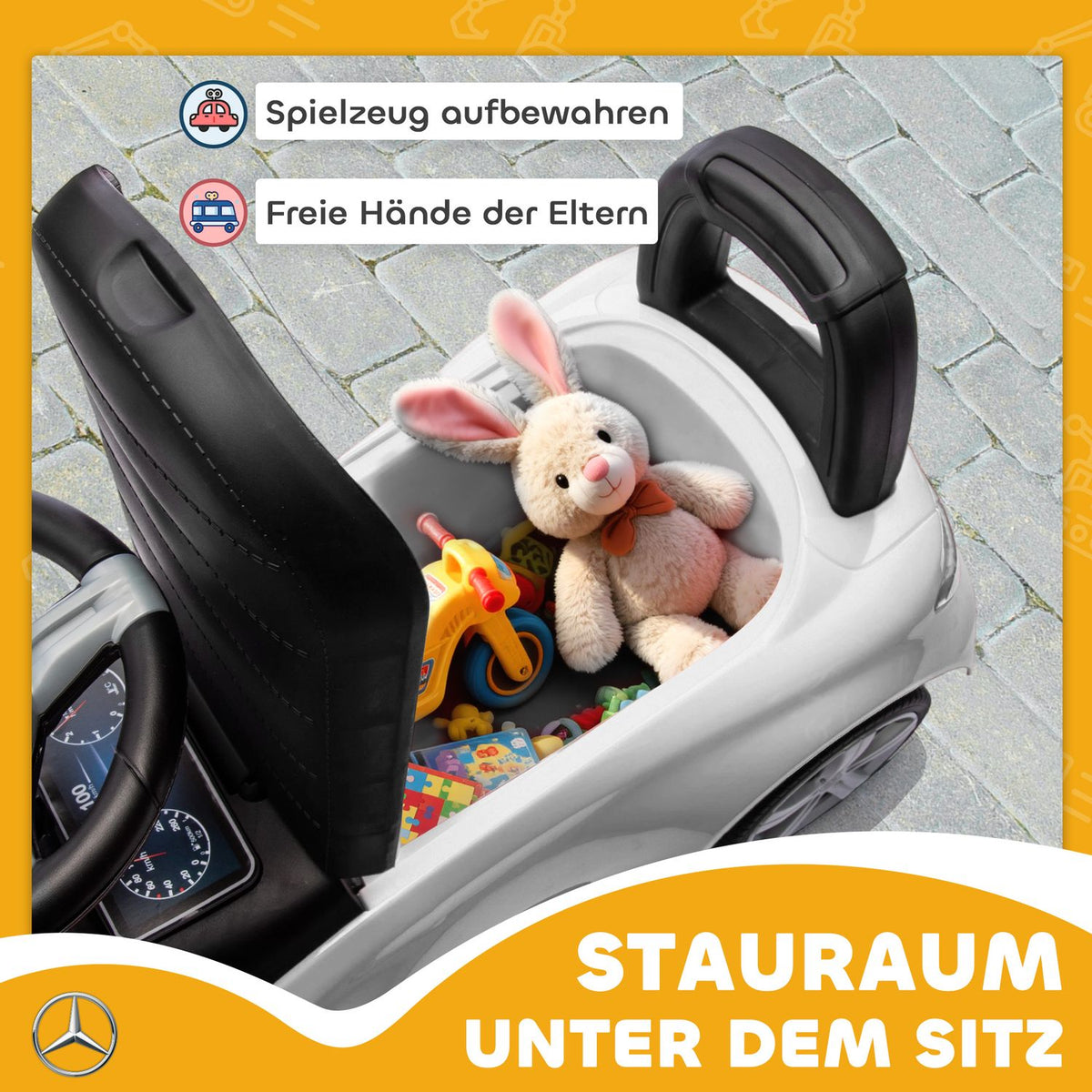 Mercedes-Benz Ride-On Car for Kids 18-36 Months, White