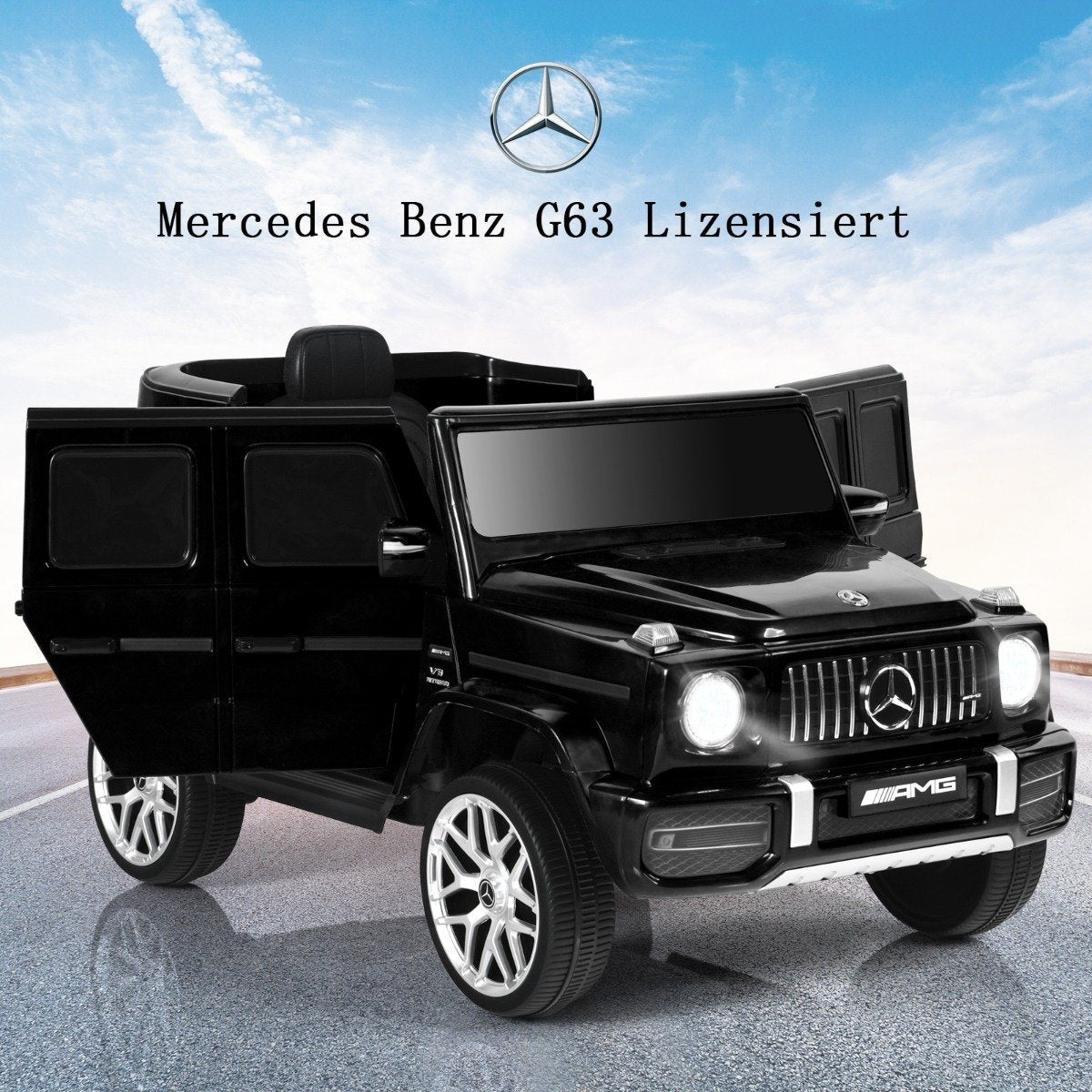 Mercedes Benz electric car with music & headlights for children from 3 years old black