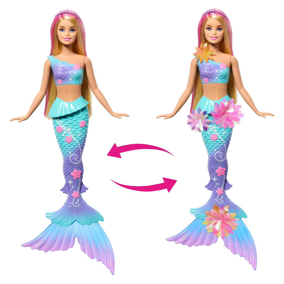 Mermaid Doll with Blooming Flowers, Underwater Play