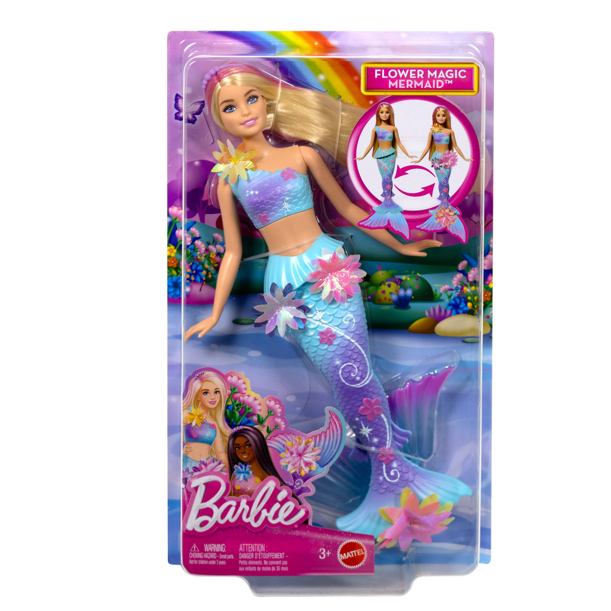 Mermaid Doll with Blooming Flowers, Underwater Play