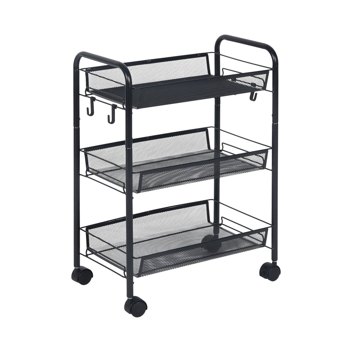 Mesh Trolley with Wheels – Multi-Level Metal Shelves