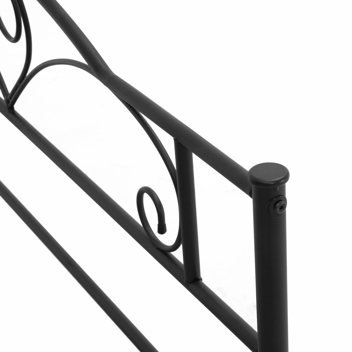 Metal Bed Frame with Headboard, 300kg Capacity, Black