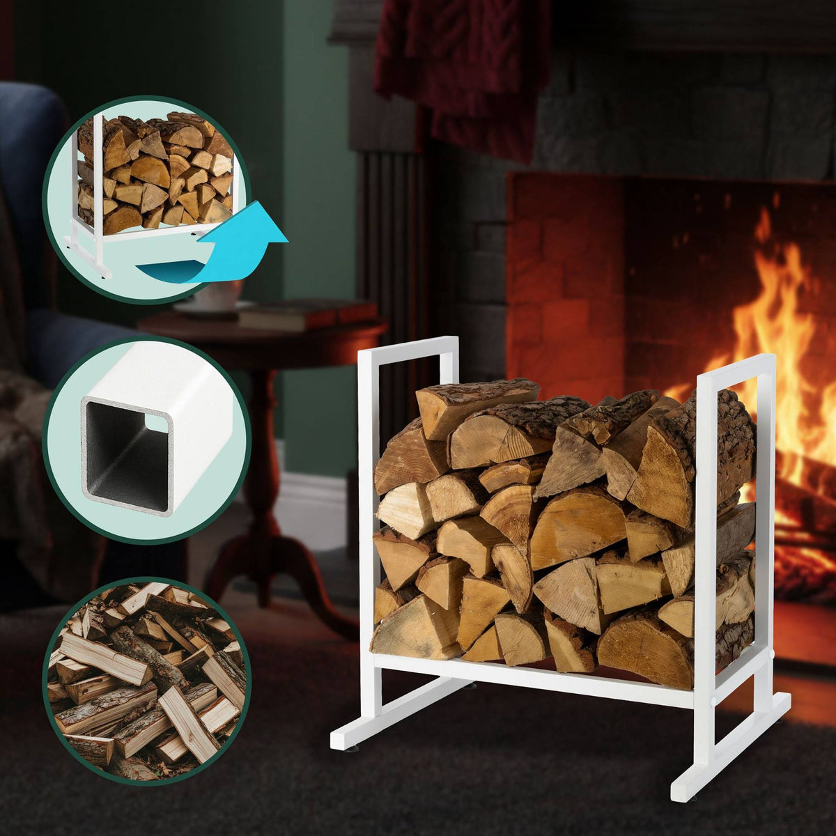 Metal Firewood Rack – Sturdy Iron Log Holder