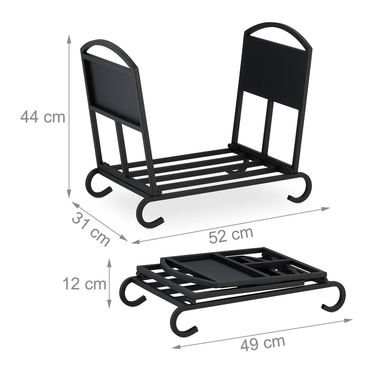 Metal Folding Firewood Basket with Handles