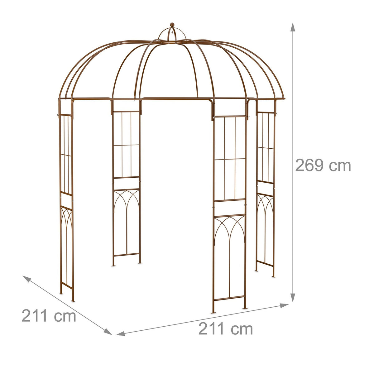 Metal Garden Arbour – Birdcage Shape, Freestanding Gazebo