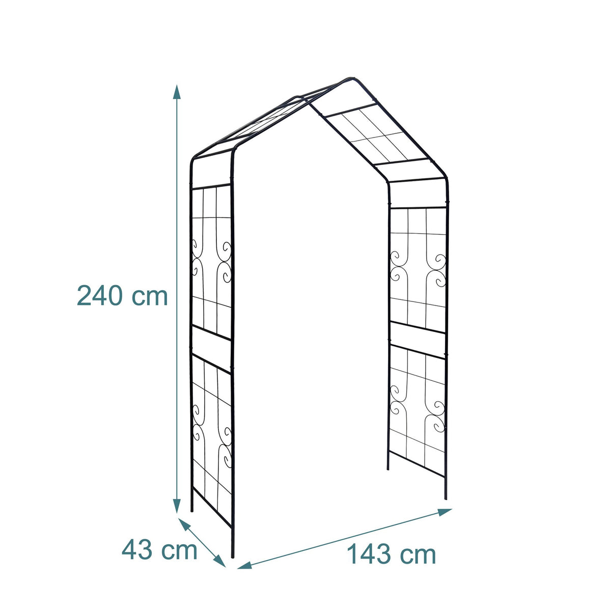 Metal Garden Arch Trellis for Climbing Plants
