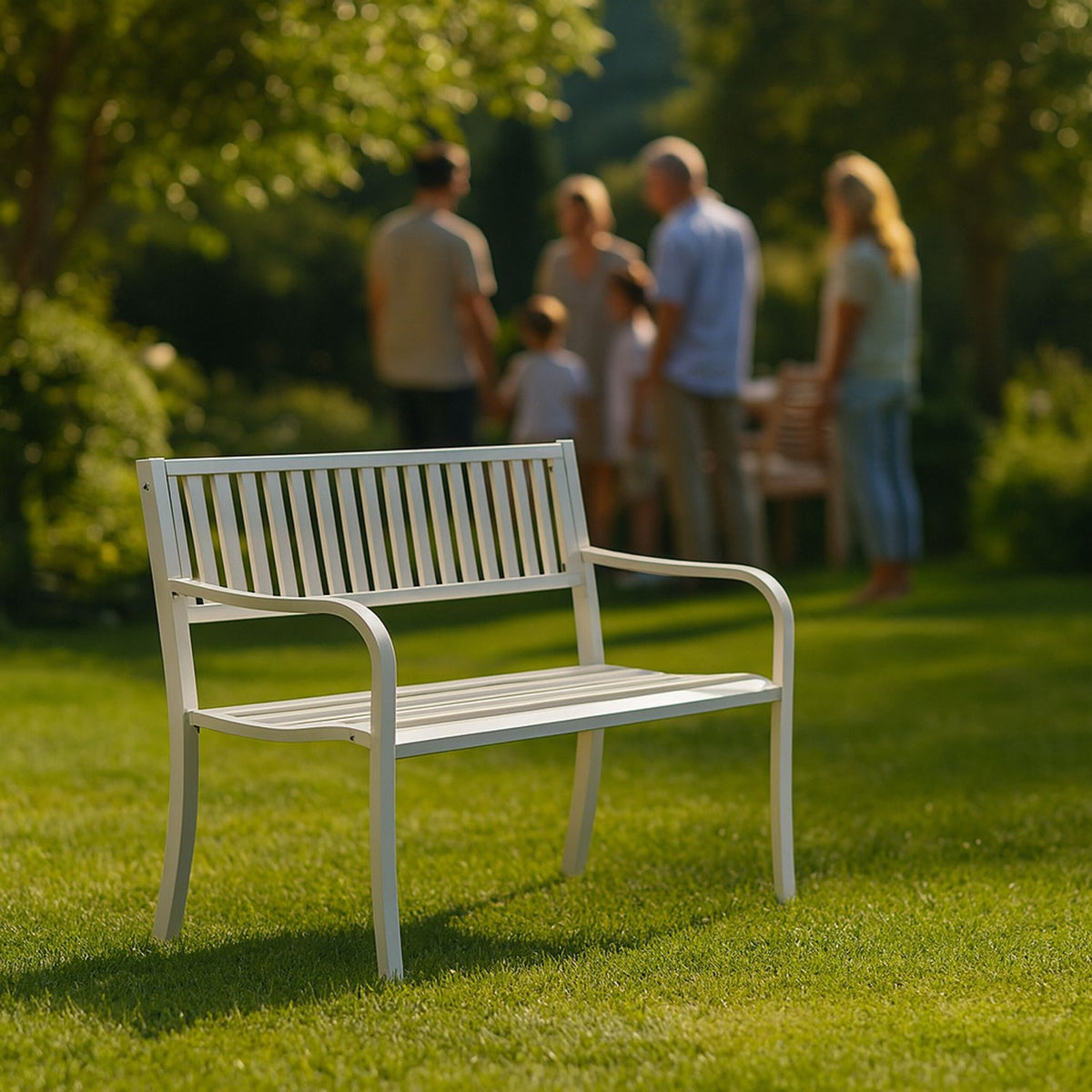 Metal Garden Bench – Decorative Outdoor Seat