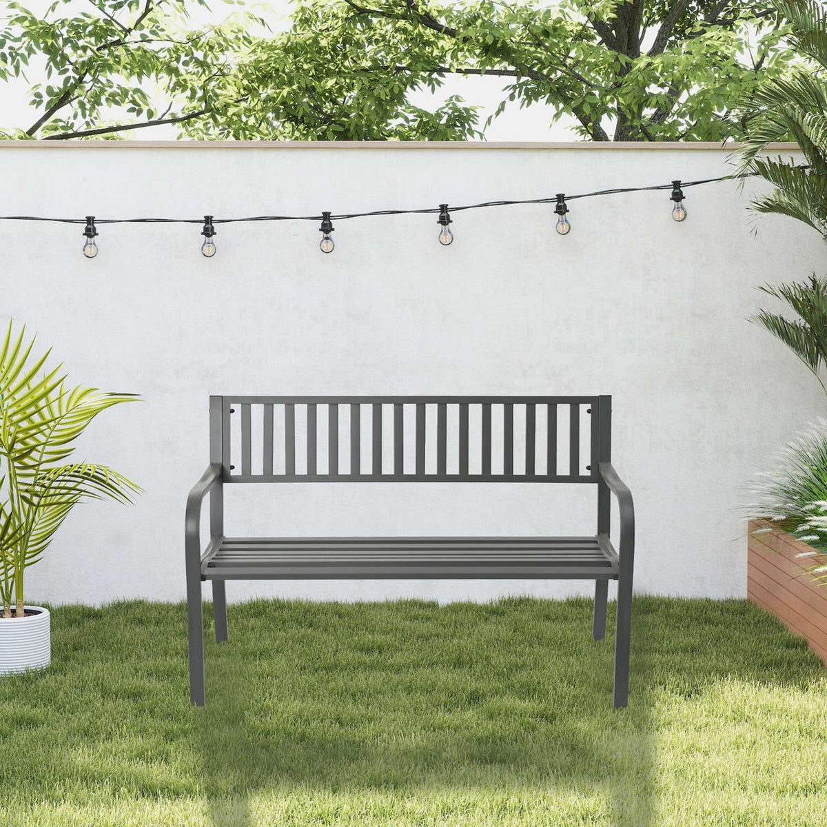 Metal Garden Bench – Decorative Outdoor Seating