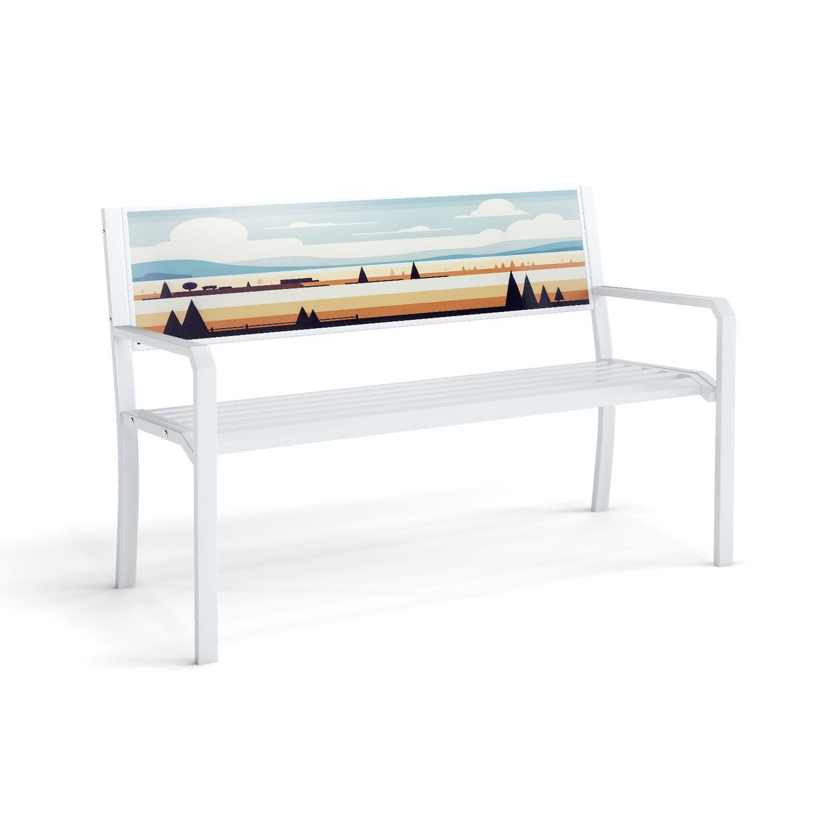 Metal Garden Bench, Weatherproof, 2-Seater, 300kg Capacity