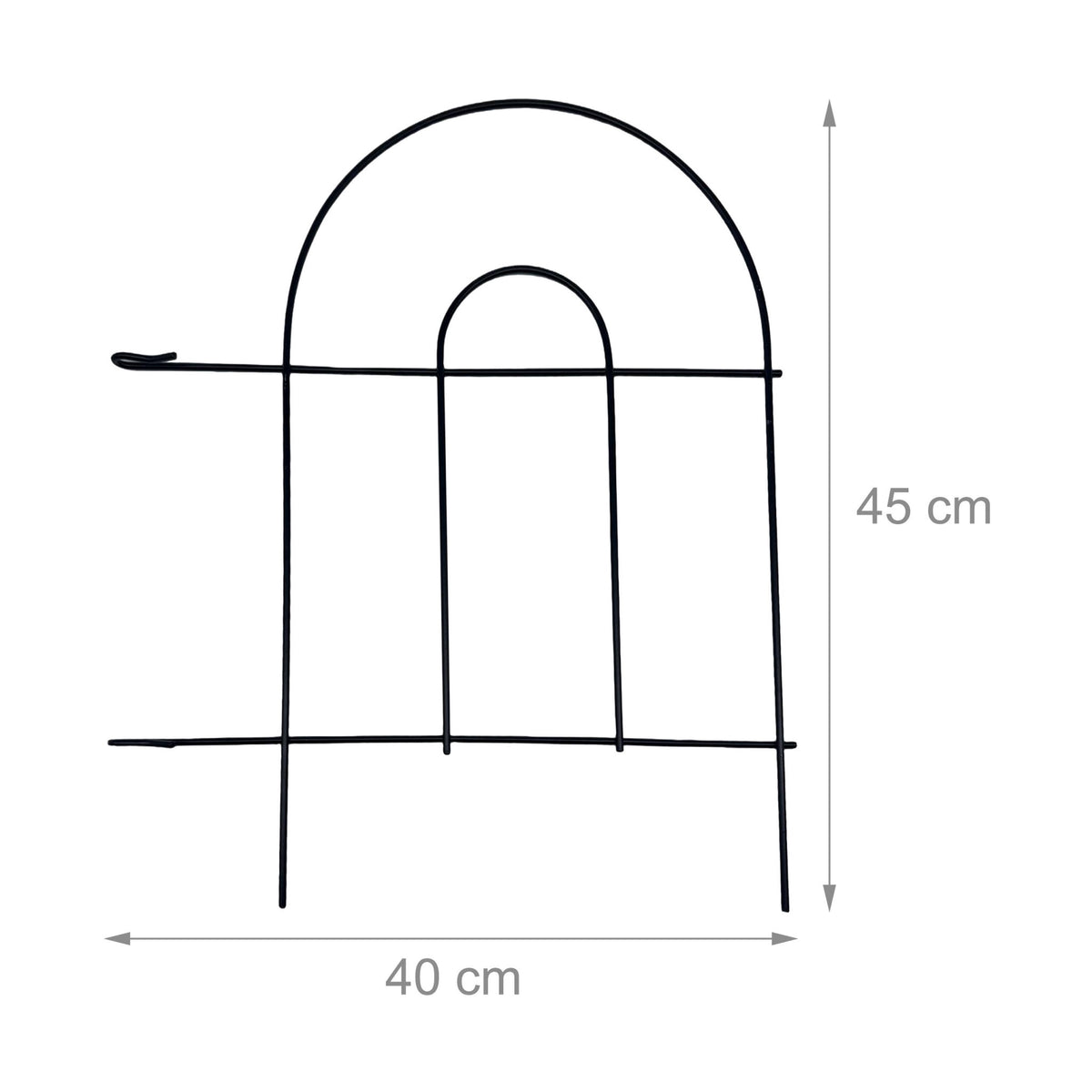 Metal Garden Edging, 6-Piece, Classic Arch Design