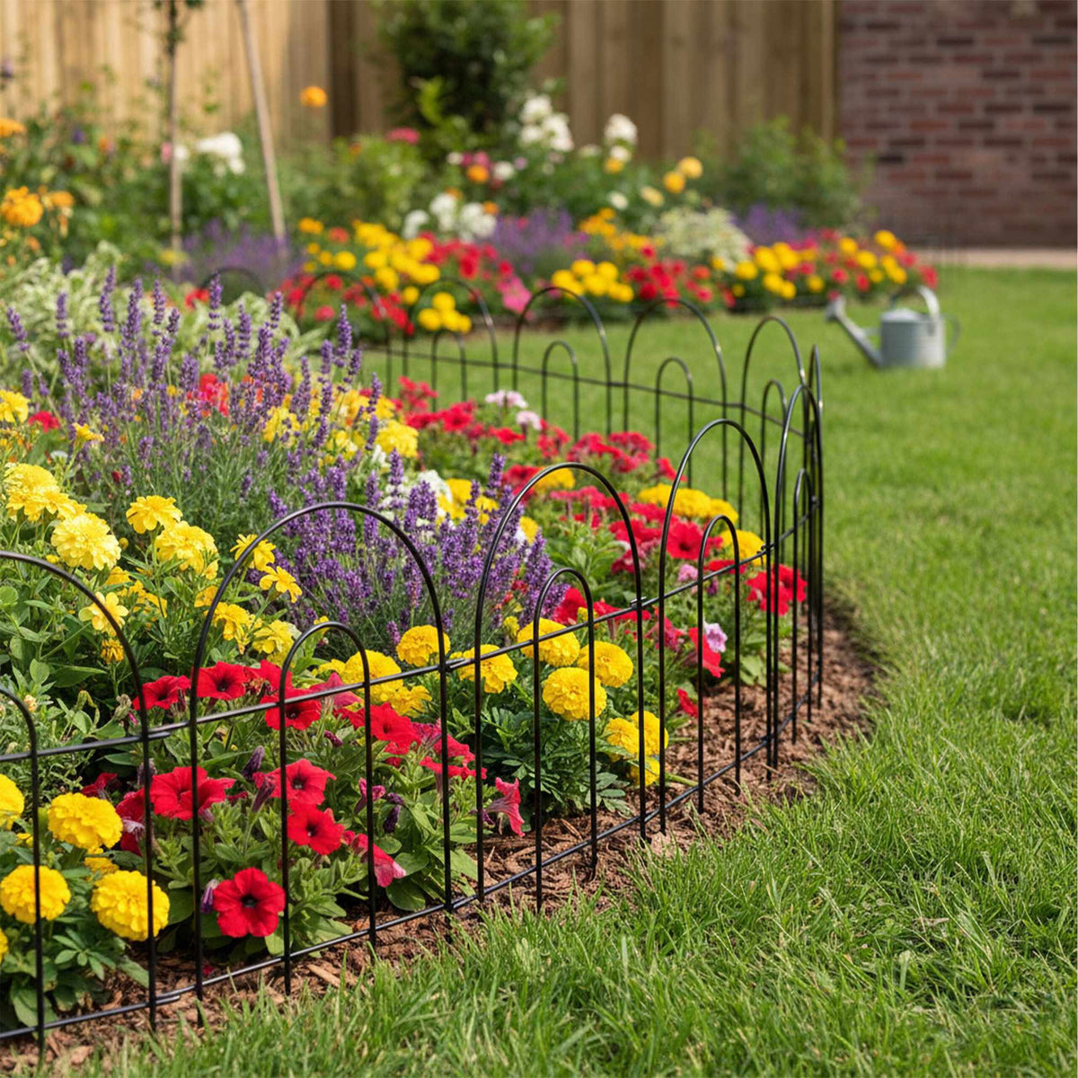 Metal Garden Edging, 6-Piece, Classic Arch Design