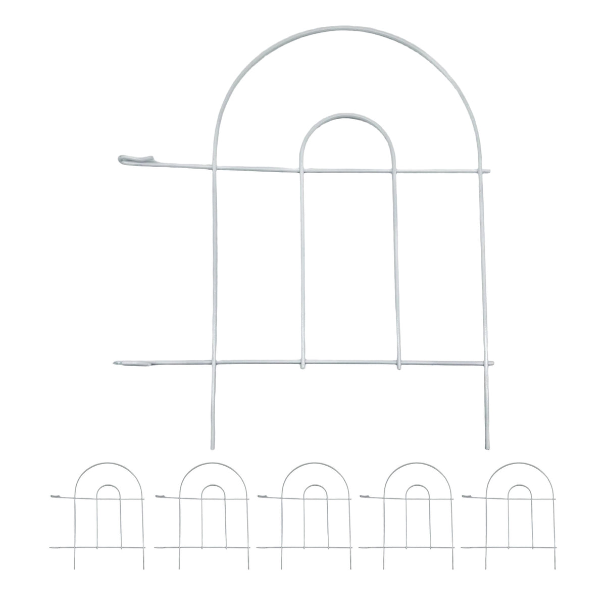 Metal Garden Edging, 6-Piece, Classic Arch Design
