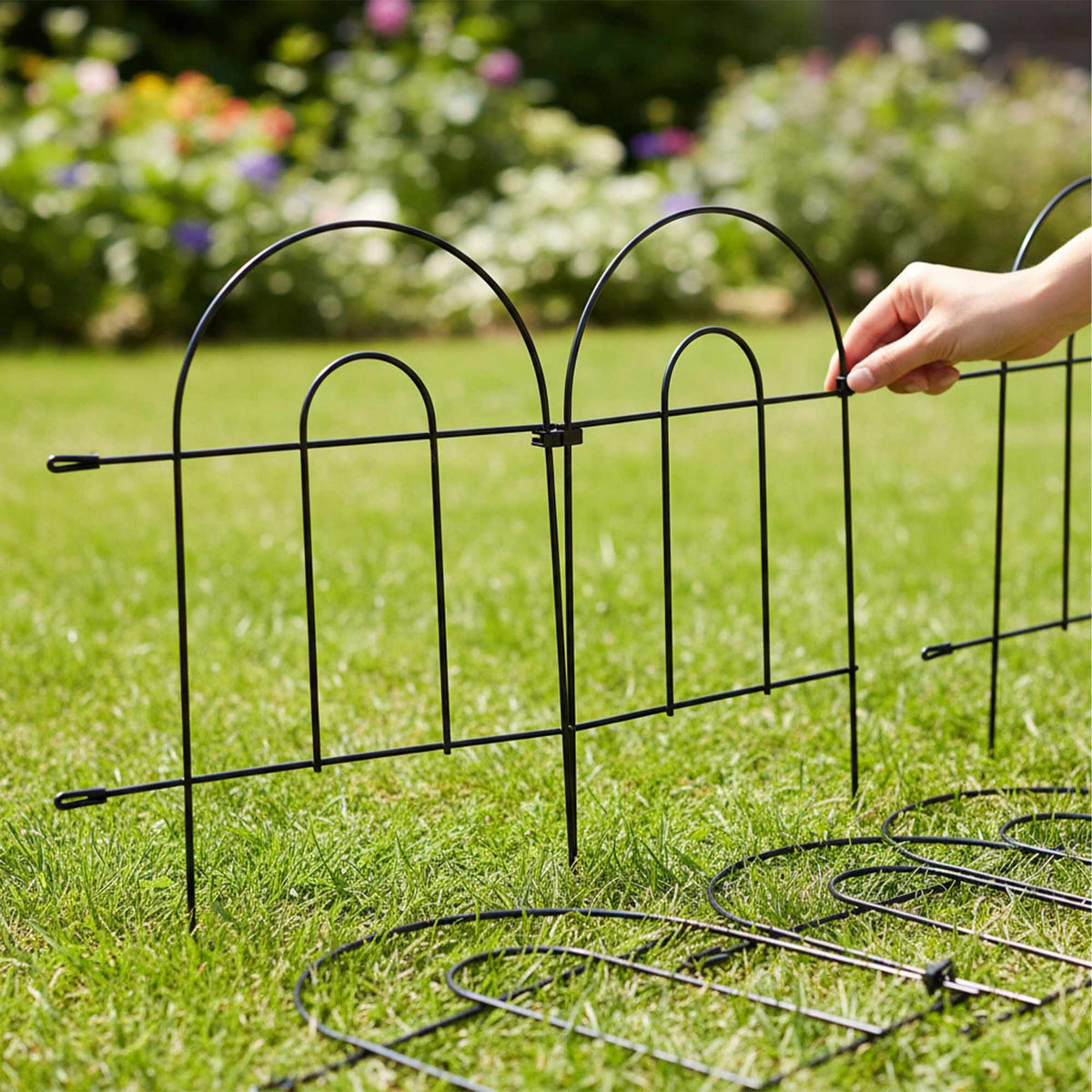 Metal Garden Edging, 6-Piece, Classic Arch Design