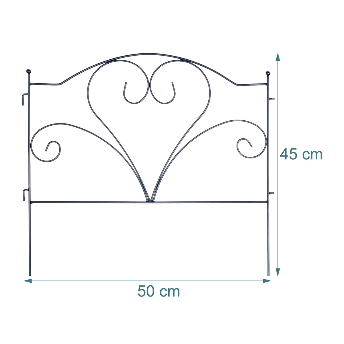 Metal Garden Edging, Set of 5 Panels, Black