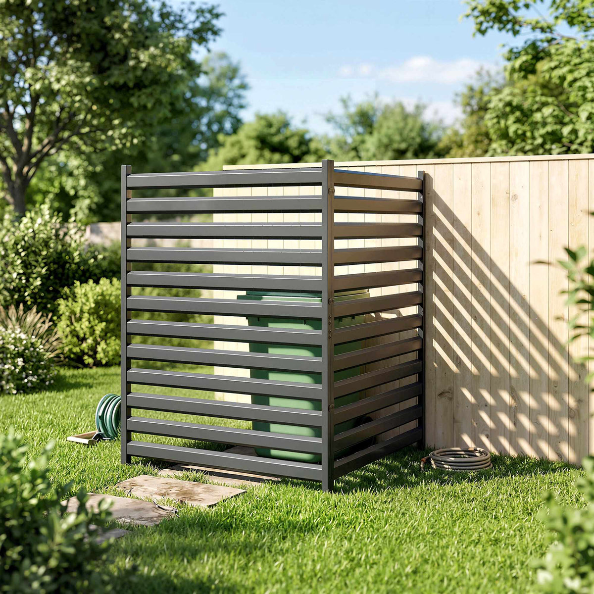 Metal Garden Fence Panels, 91 x 152 cm, Black, 2-Pack