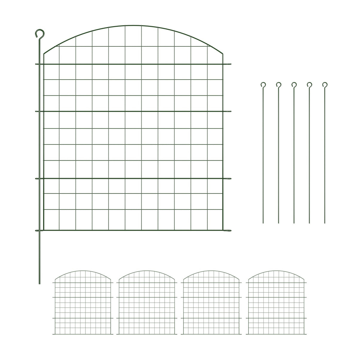 Metal Garden Fence with Decorative Arch