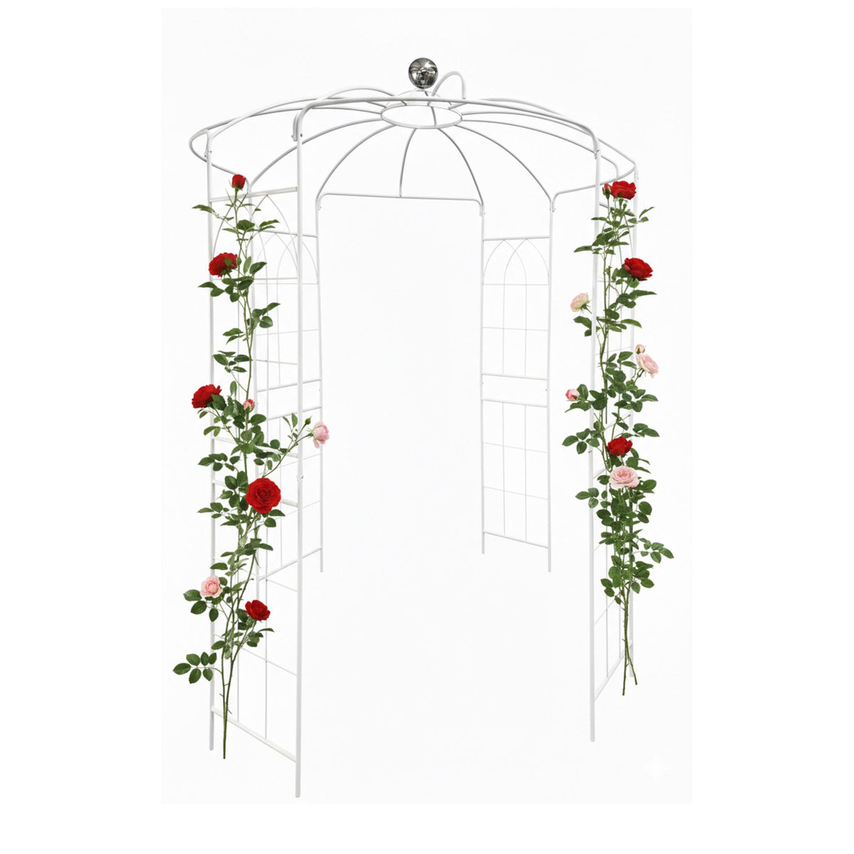 Metal Garden Pavilion with Dome and Hanging Basket Hook