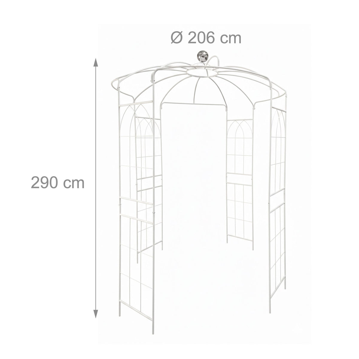 Metal Garden Pavilion with Dome and Hanging Basket Hook