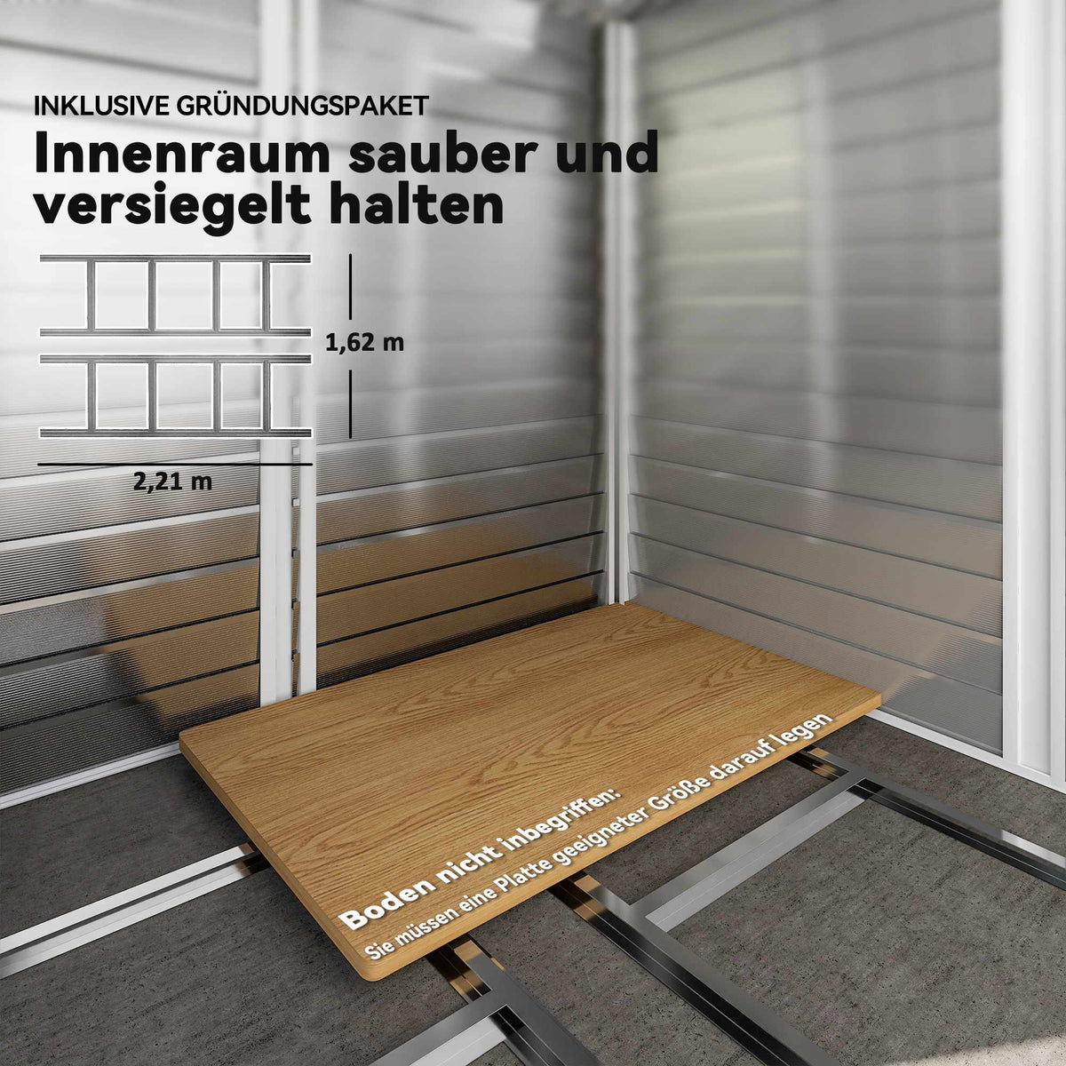 Metal Garden Shed, Weatherproof & Lockable, 240x206x198 cm
