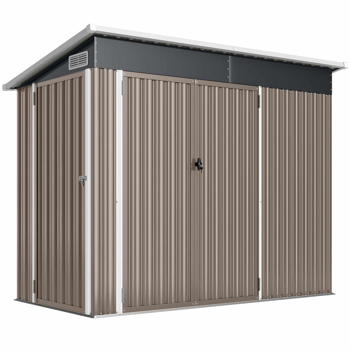 Metal Garden Shed with Lockable 3 Doors – 2.68 m²