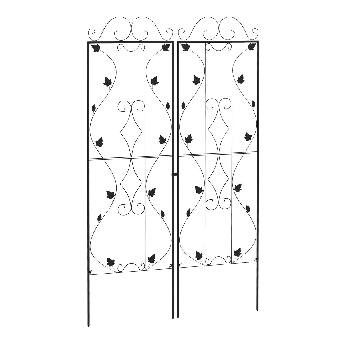 Metal Garden Trellis Set, 2-Pack, Rust-Resistant Steel
