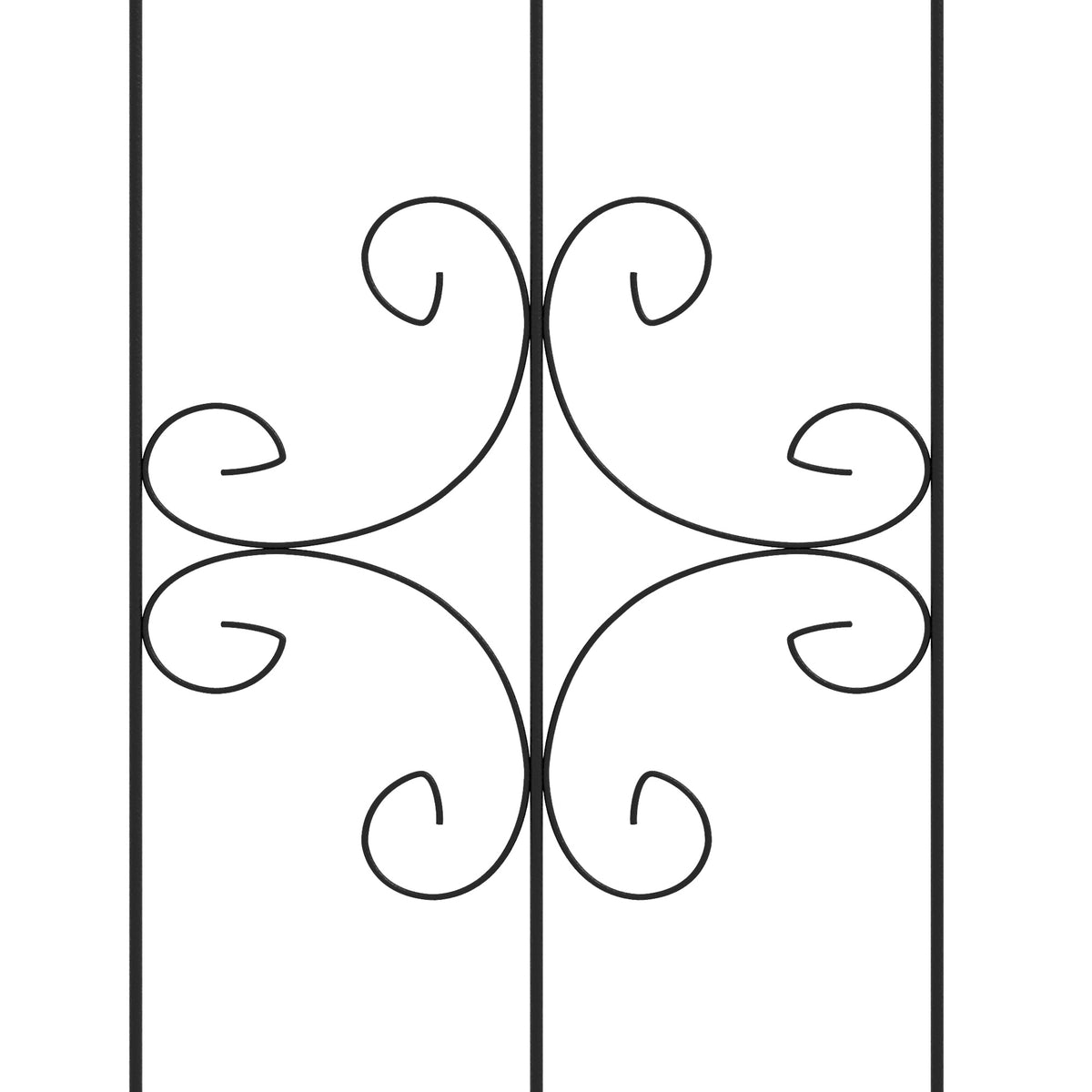Metal Garden Trellis Set, Black, 50x180 cm, 2-Pack
