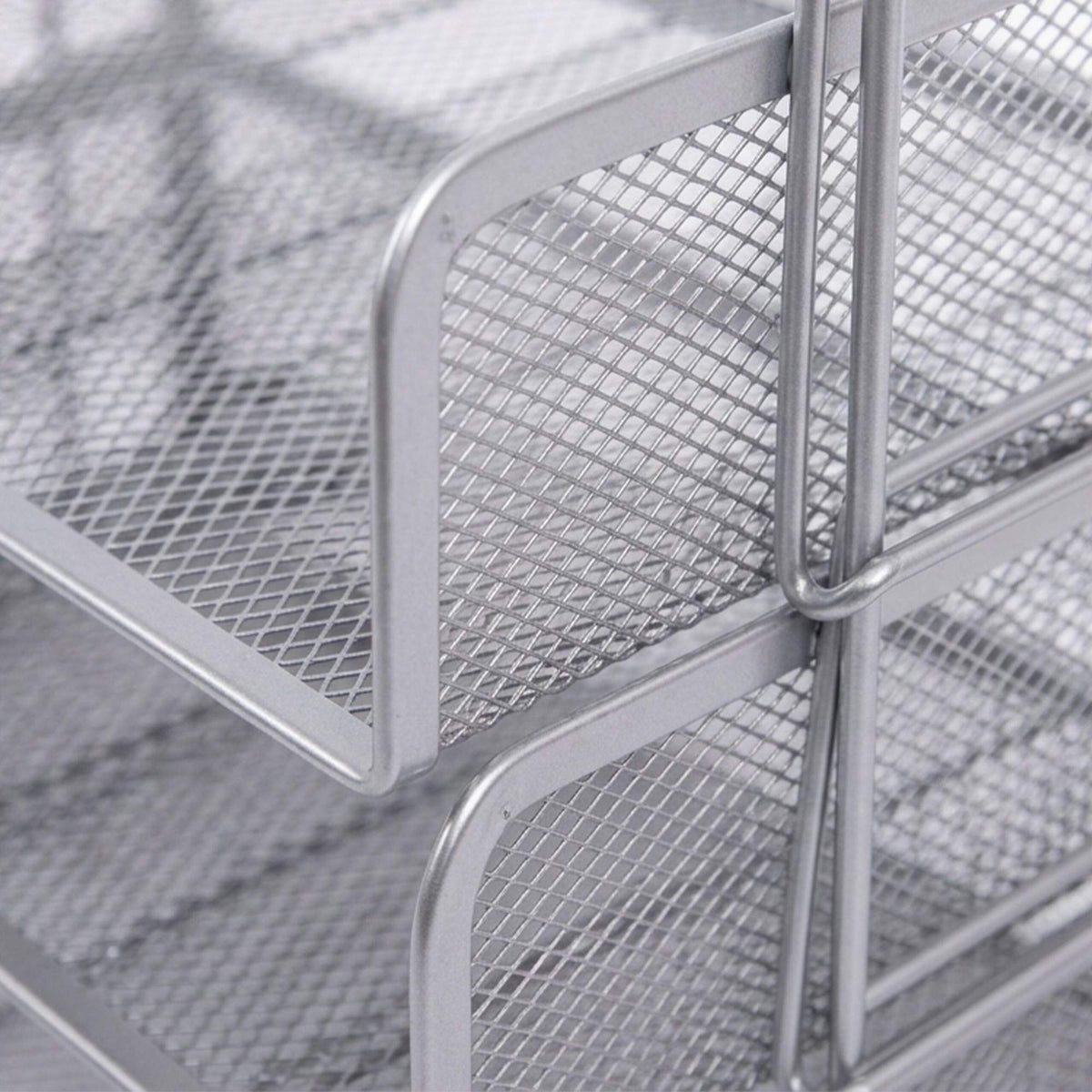 Metal Mesh Document Organizer, 4-Tier A4, Side Racks