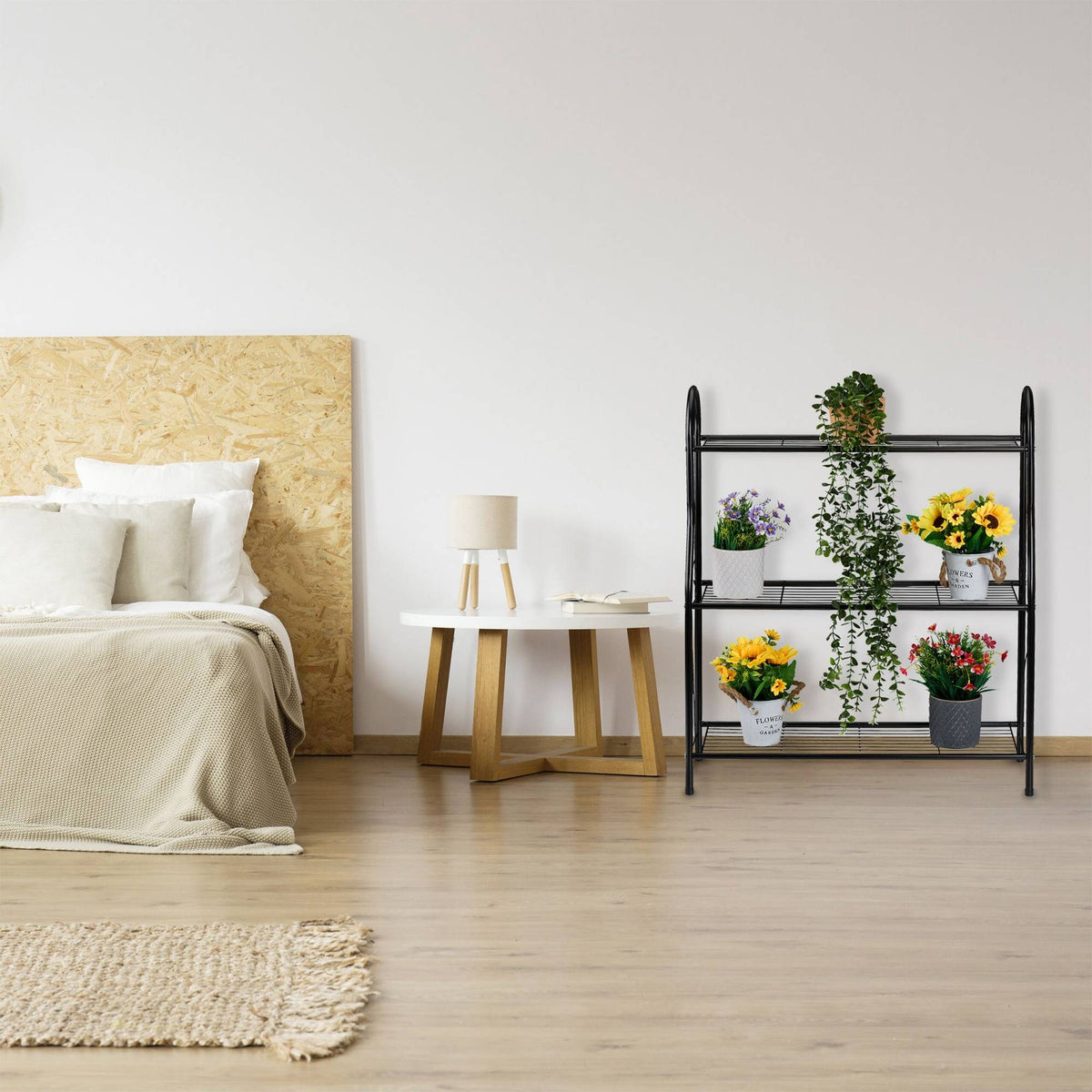 Metal Plant Stand with 3 Tiers for Indoor/Outdoor Use