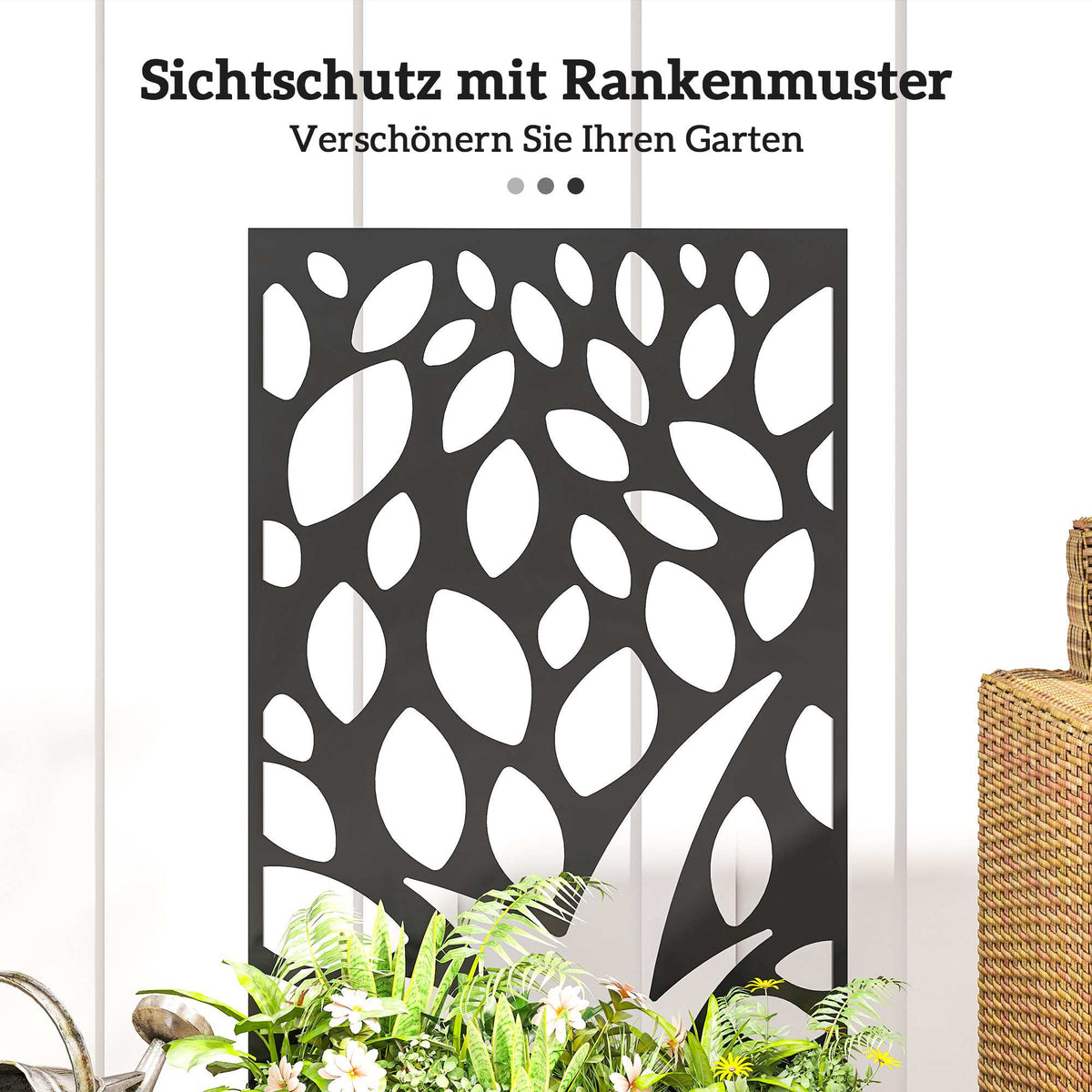 Metal Planter with Trellis, Wall-Mount or Freestanding