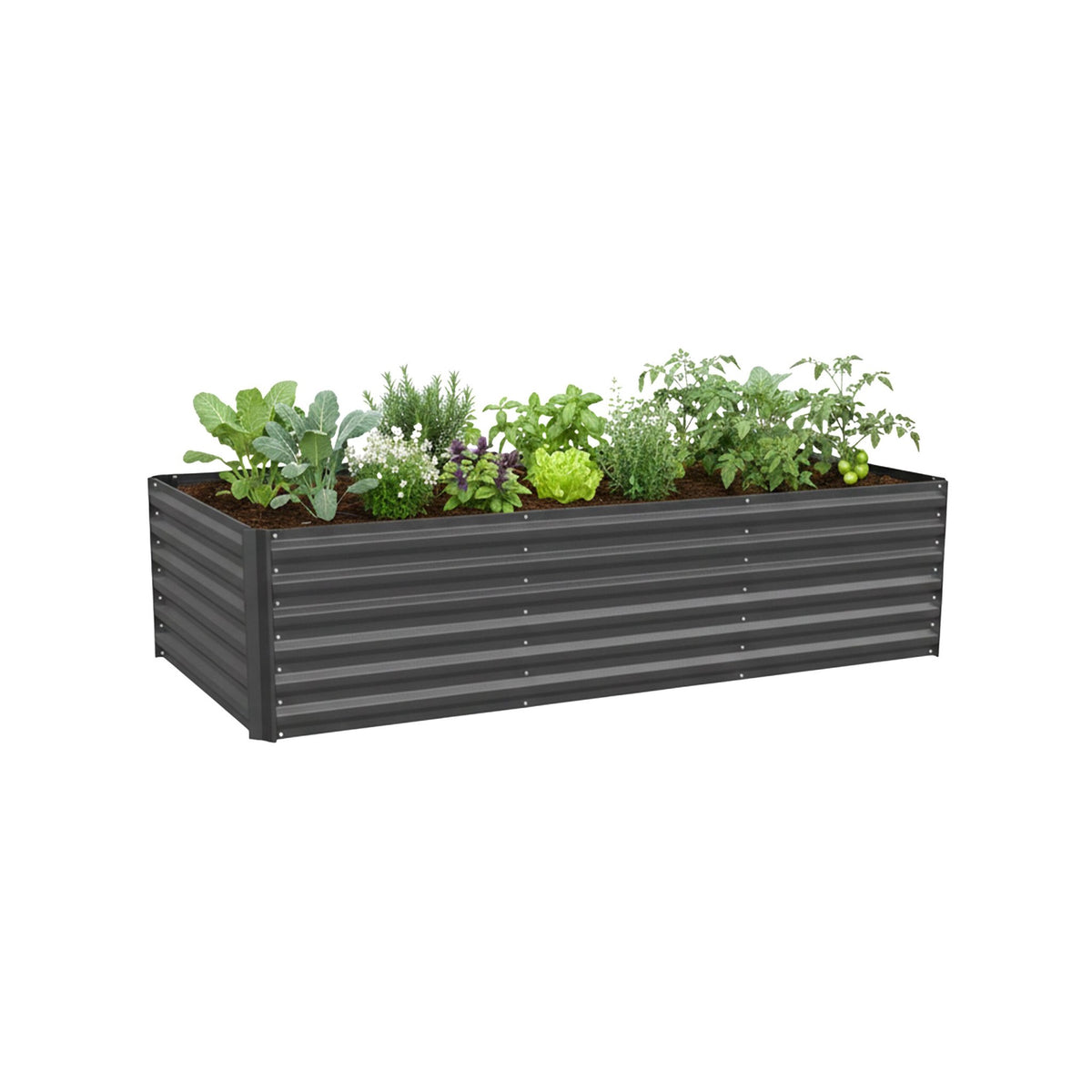 Metal Raised Garden Bed, 57x240x90cm, Galvanized Steel