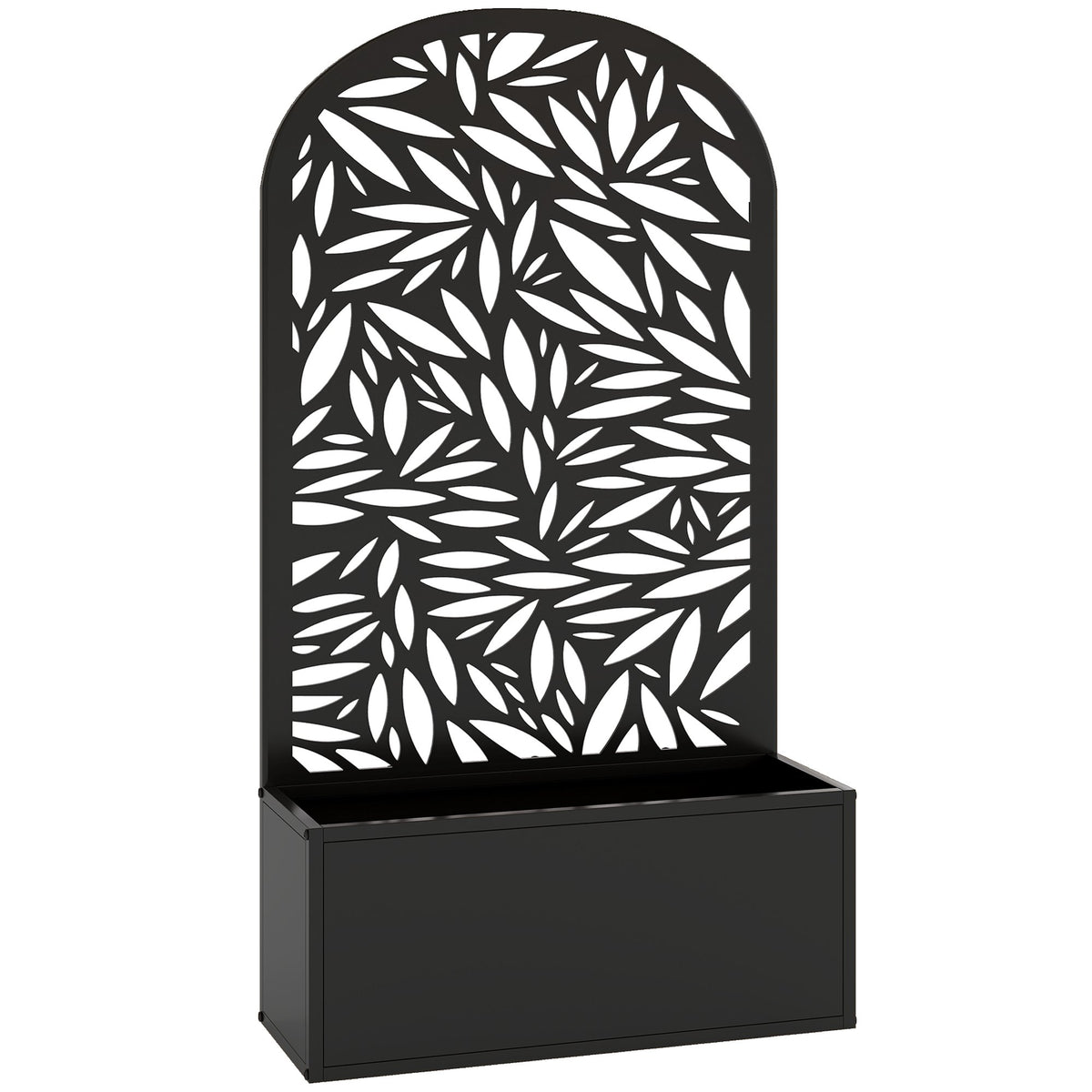 Metal Raised Planter with Trellis, Wall-Mount or Free-Standing