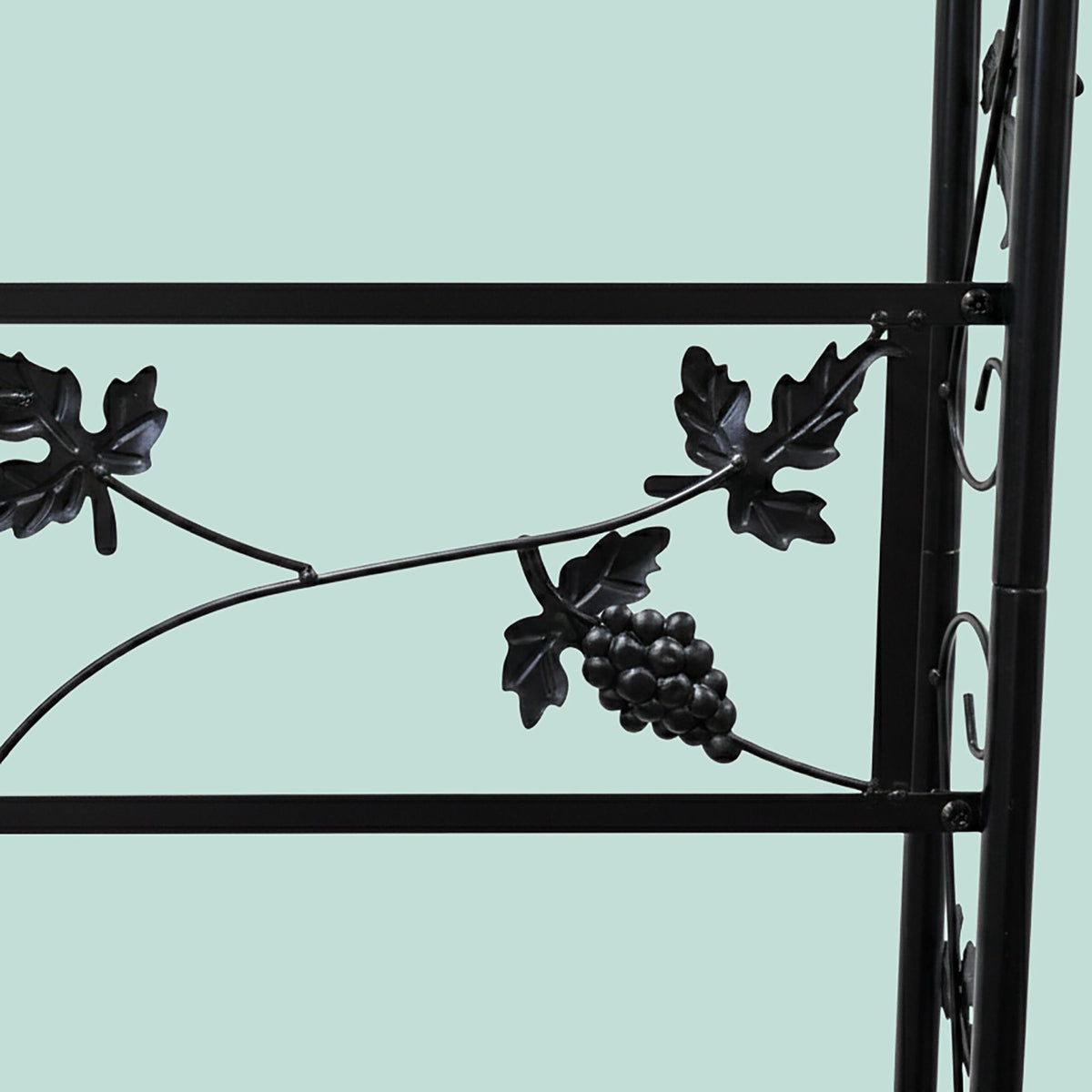 Metal Rose Arch, Black Garden Trellis For Climbing Vines