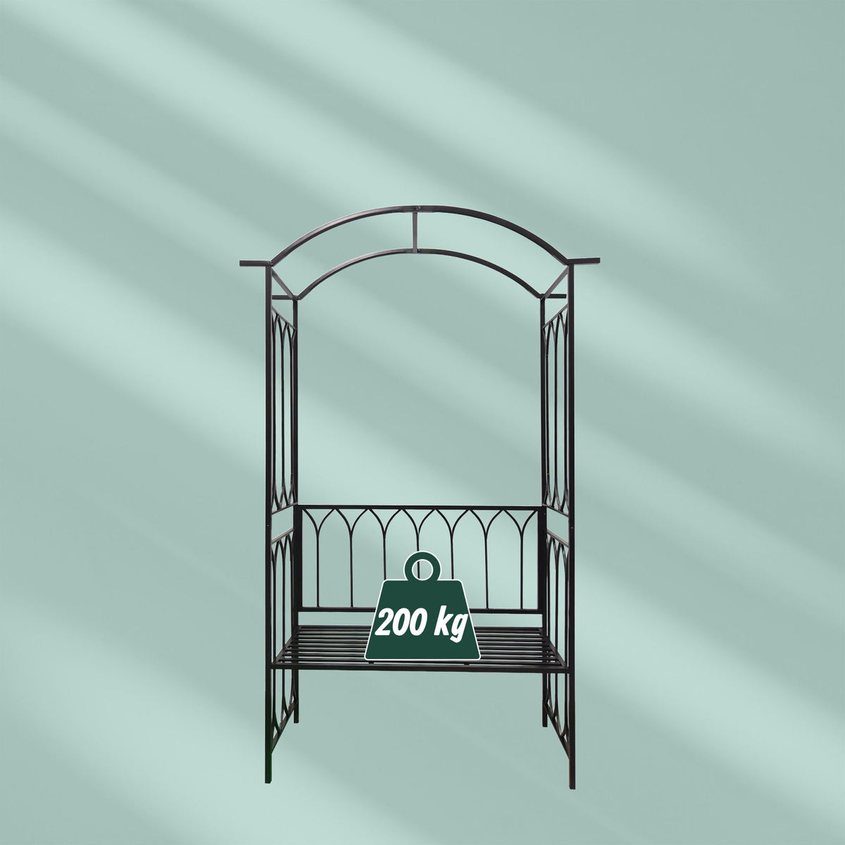 Metal Rose Arch with Bench – Sturdy, Weatherproof Frame
