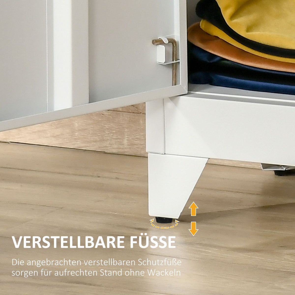 Metal Storage Cabinet, Ventilated Doors, 75x33x110 cm, White
