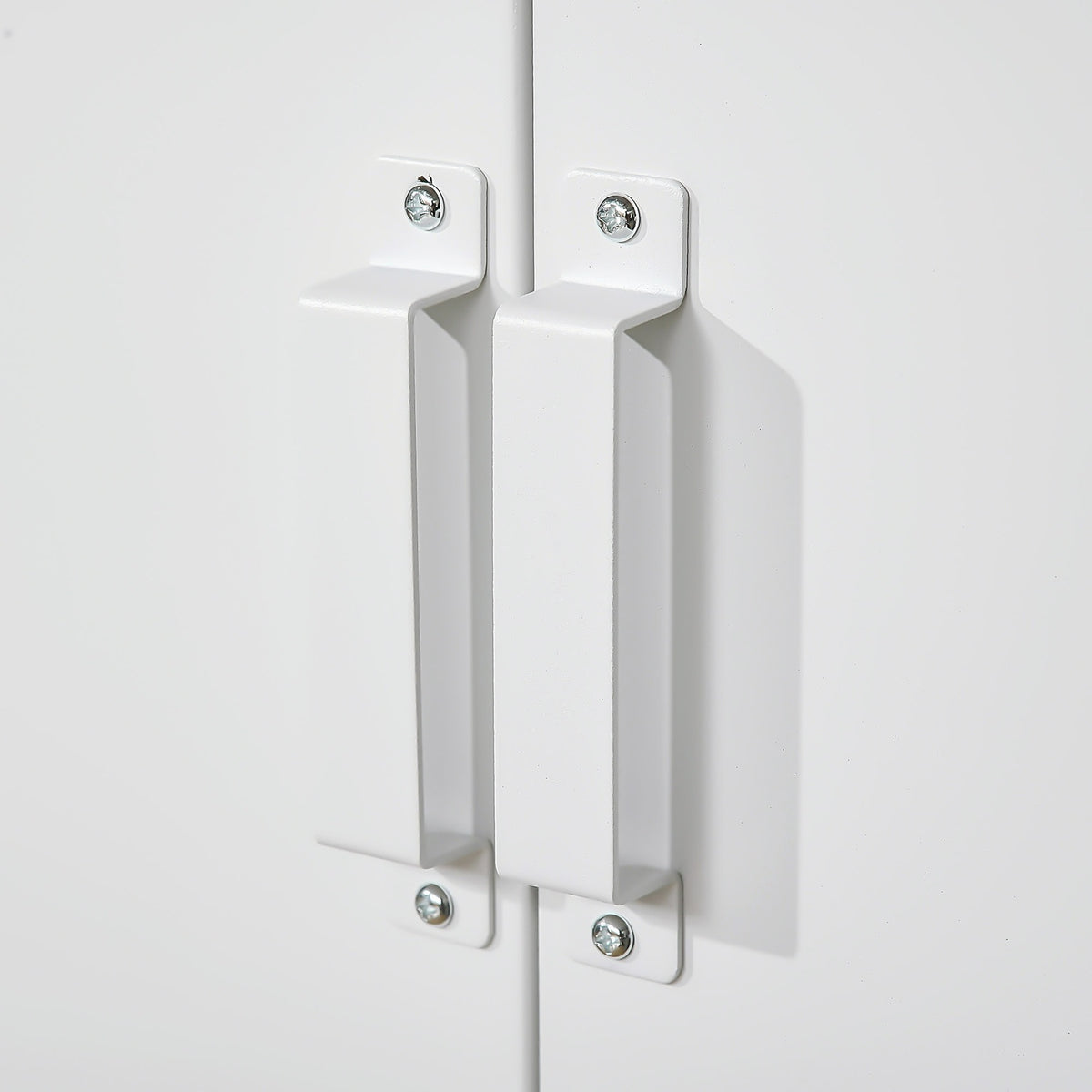 Metal Storage Cabinet, Ventilated Doors, 75x33x110 cm, White