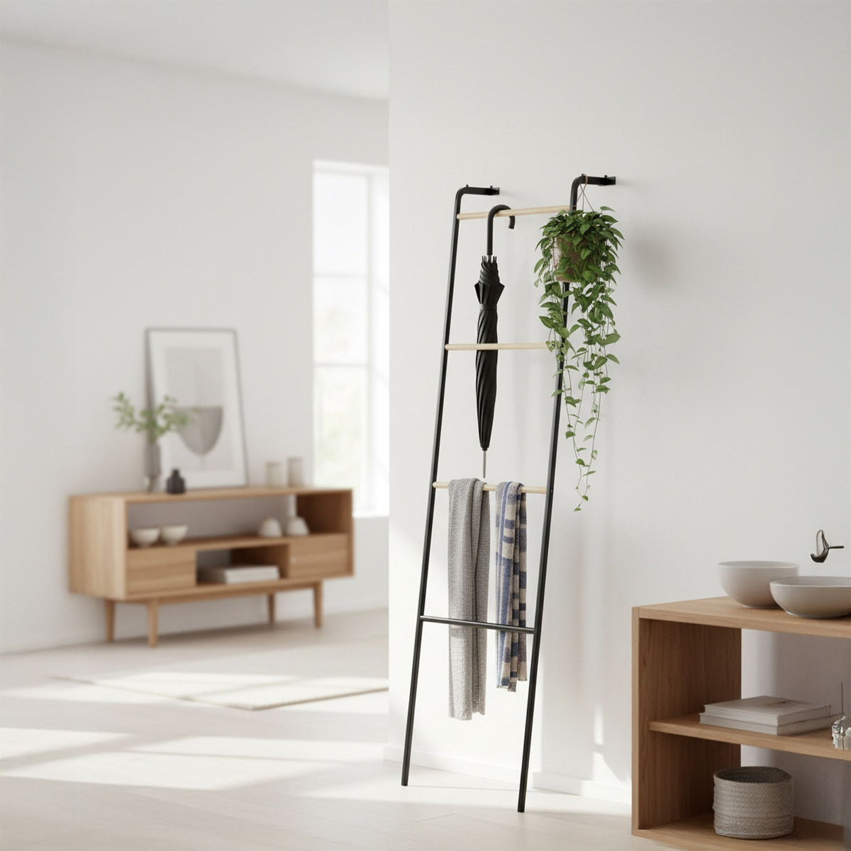 Metal Towel Ladder Rack – 4 Rungs, Space-Saving Design