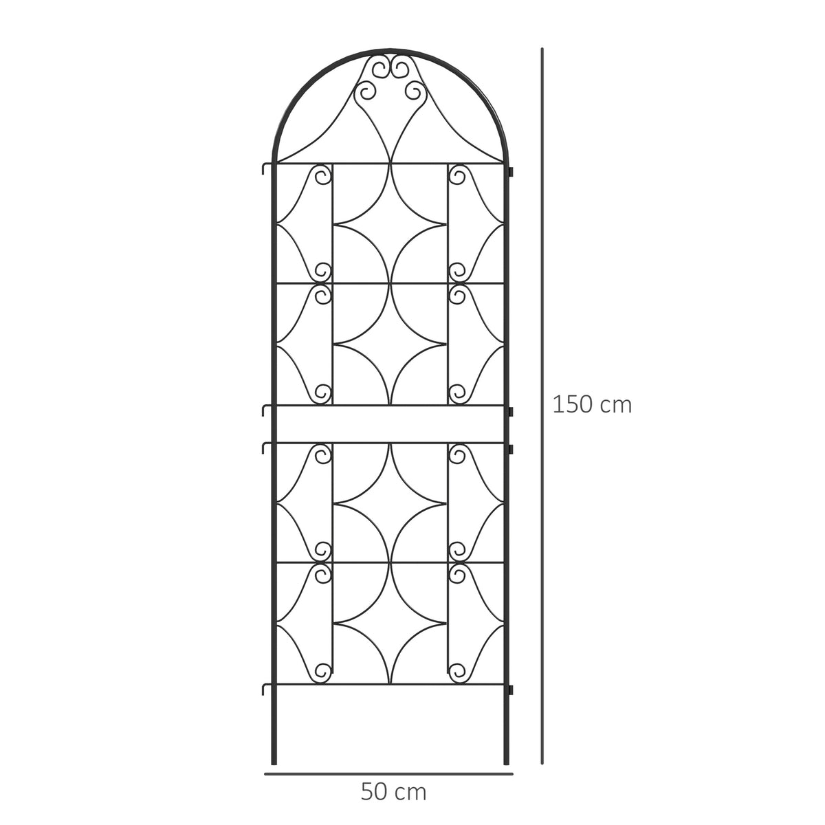 Metal Trellis Set of 2 for Plugging Rustproof Trellis for Climbing Plants 50 x 150 cm Garden Trellis for Houseplants Plant Trellis for Tomatoes Vegetables Flowers Climbing Plants Black