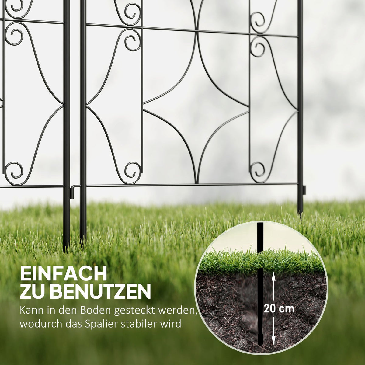 Metal Trellis Set of 2 for Plugging Rustproof Trellis for Climbing Plants 50 x 150 cm Garden Trellis for Houseplants Plant Trellis for Tomatoes Vegetables Flowers Climbing Plants Black
