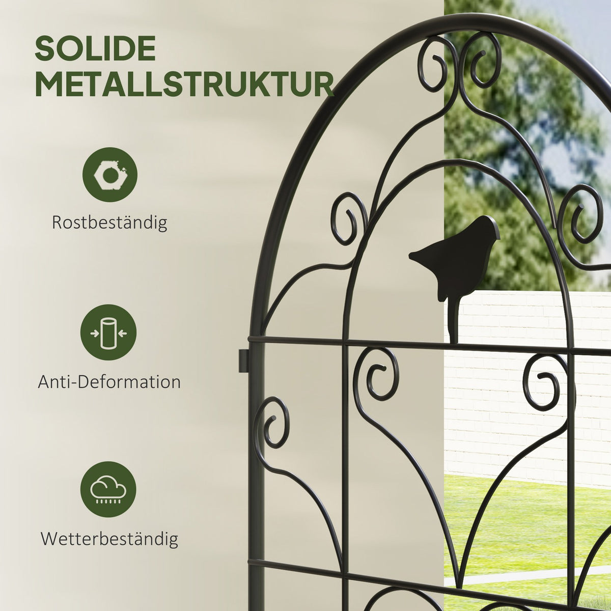 Metal Trellis Set of 2 for Plugging Rustproof Trellis with Bird Design for Climbing Plants 50 x 120 cm Trellis for Houseplants Plant Trellis for Tomatoes Flowers Climbing Plants Black