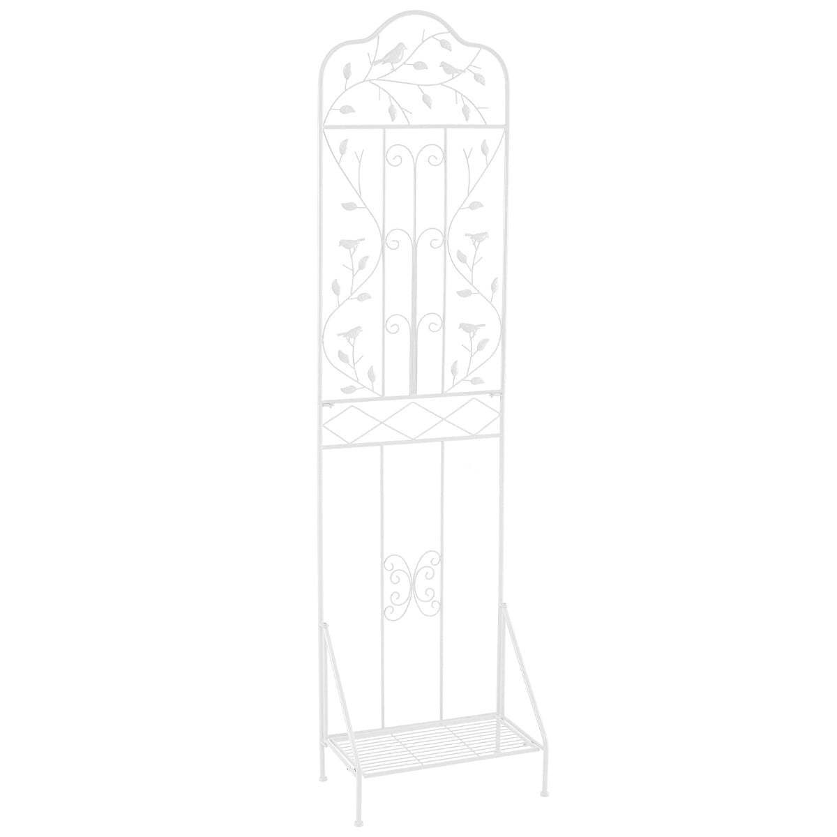 Metal Trellis for Climbing Plants with Foldable Shelf
