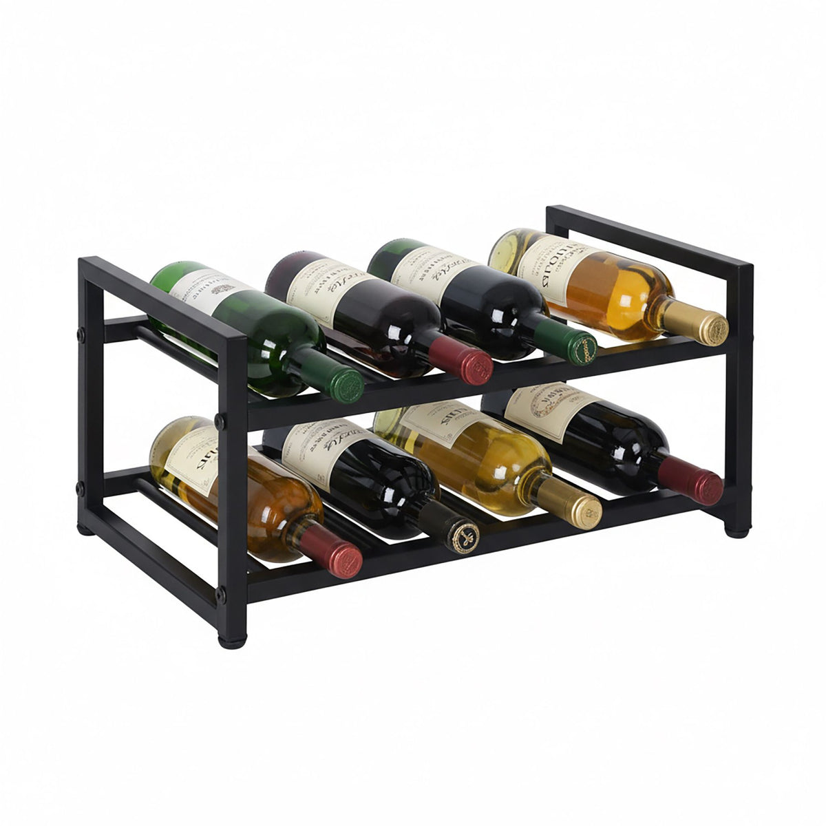 Metal Wine Rack for 8 Bottles – Horizontal Storage