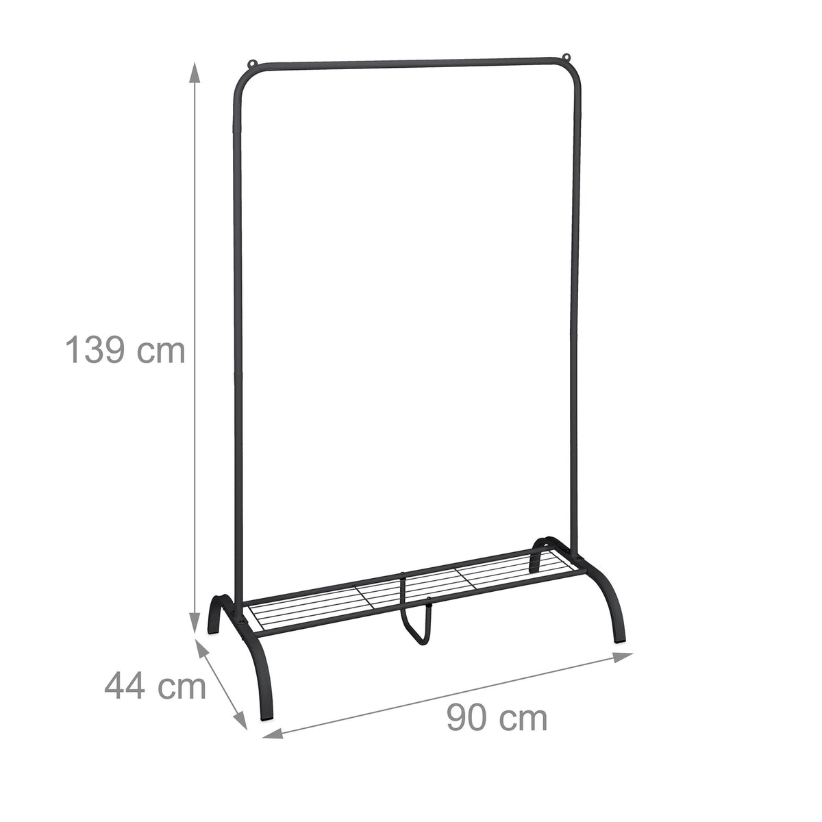 Metal clothes hanger with shelf