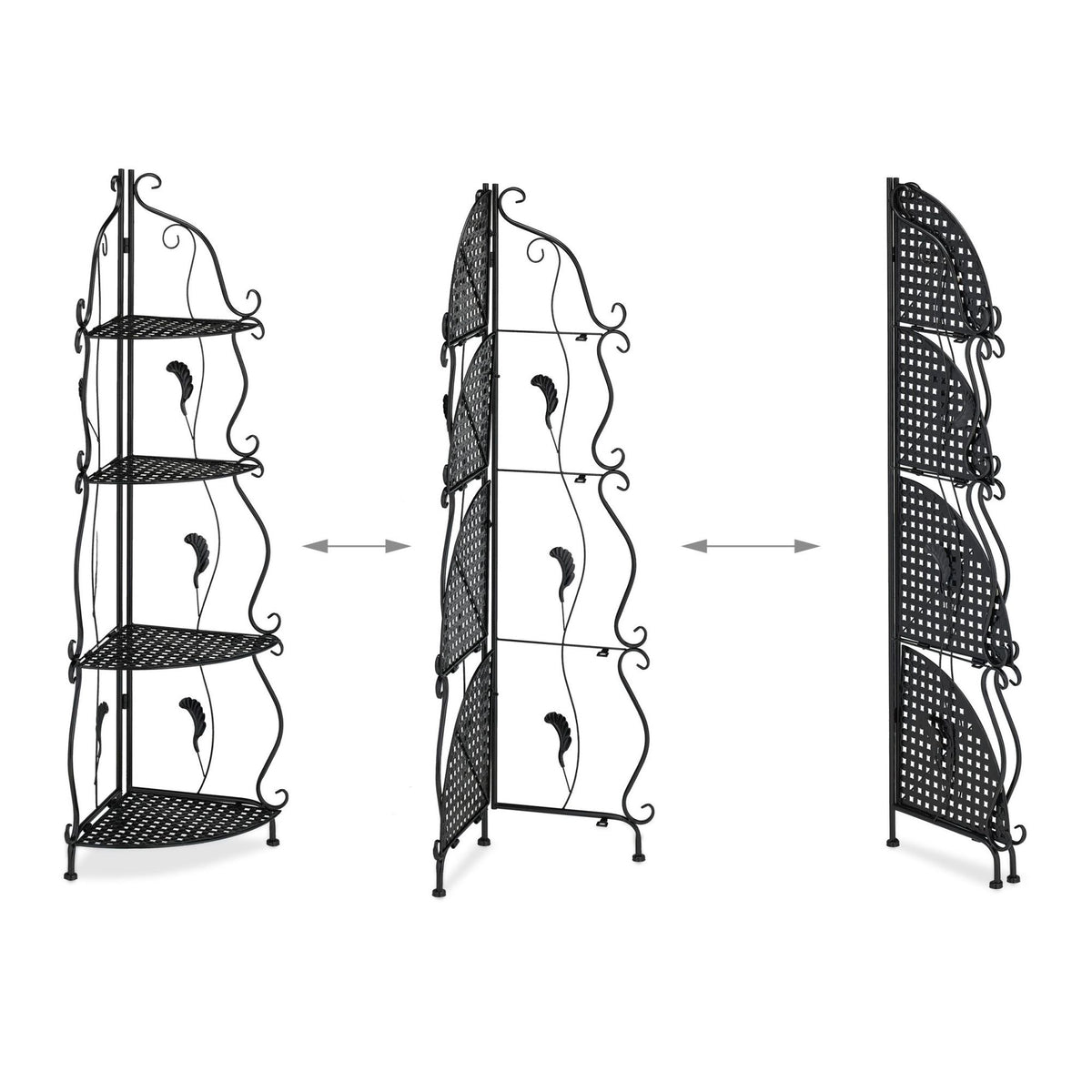 Metal corner shelf with 4 shelves