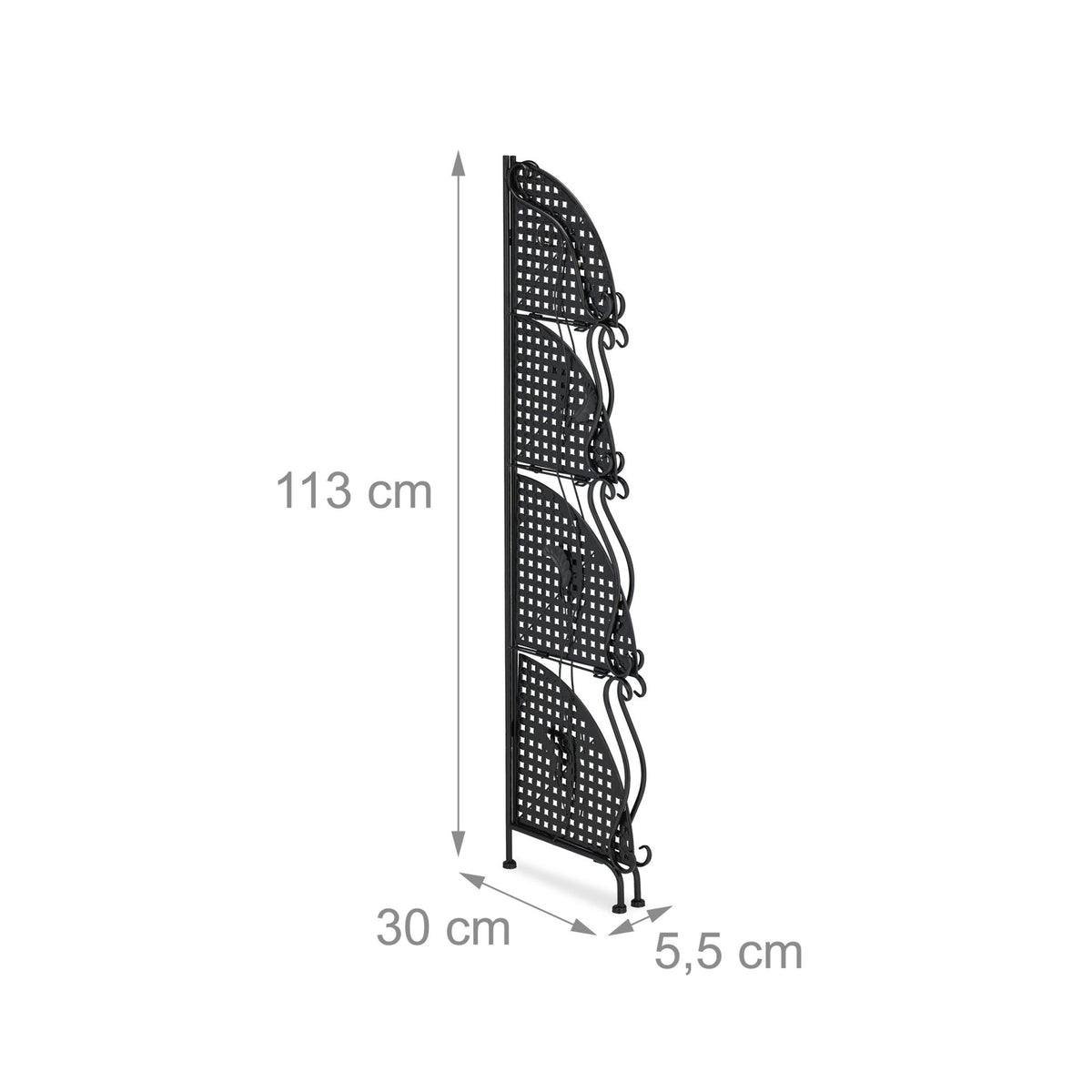 Metal corner shelf with 4 shelves